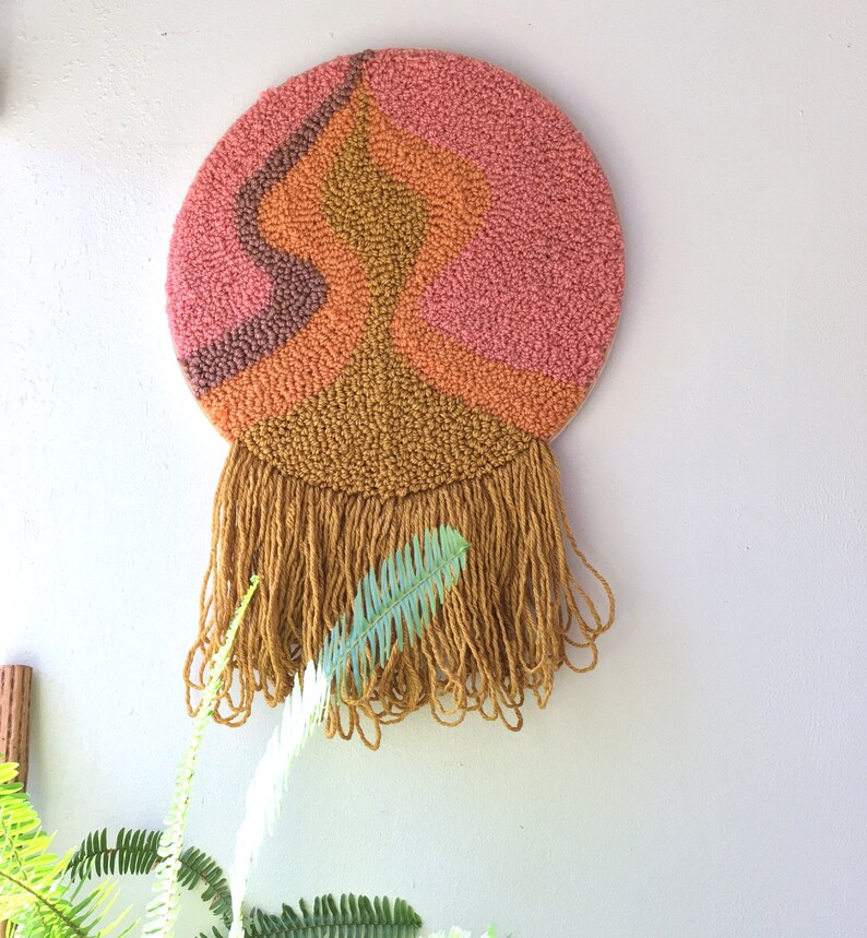 Punch Needle Wall Art Fiber Wall Art Fiber Home Decor Wool Etsy