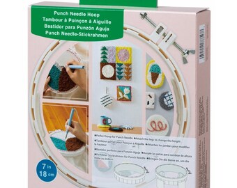 Clover 7in Punch Needle Hoop, Plastic Hoop, Stitching Hoop, Embroidery Hoop, Punch Needle Supplies