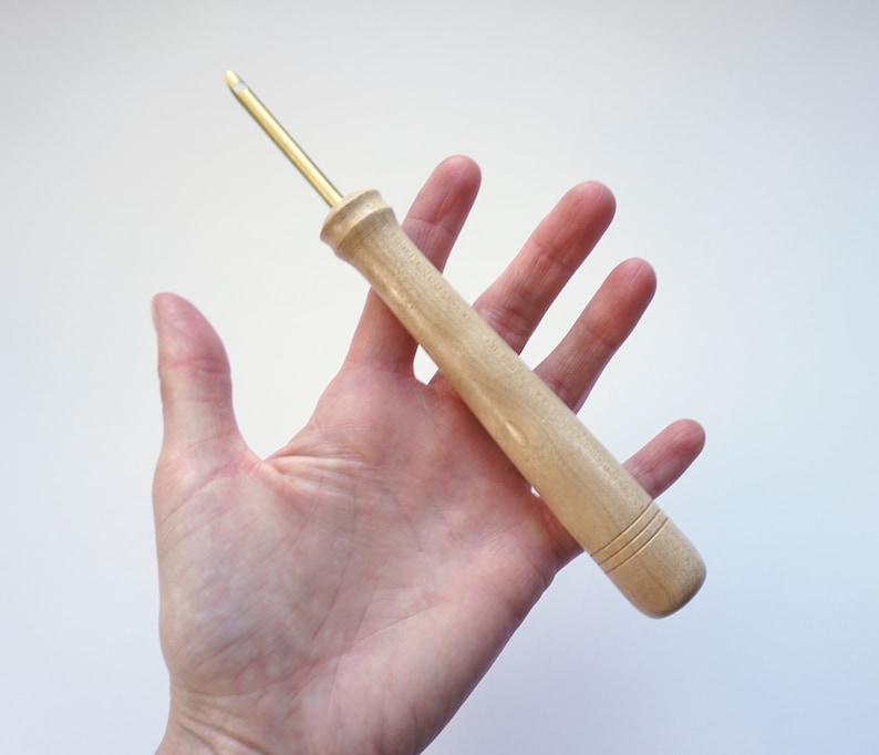 Quilted Maple Wood Turned Punch Needle Tool Custom One of A Etsy