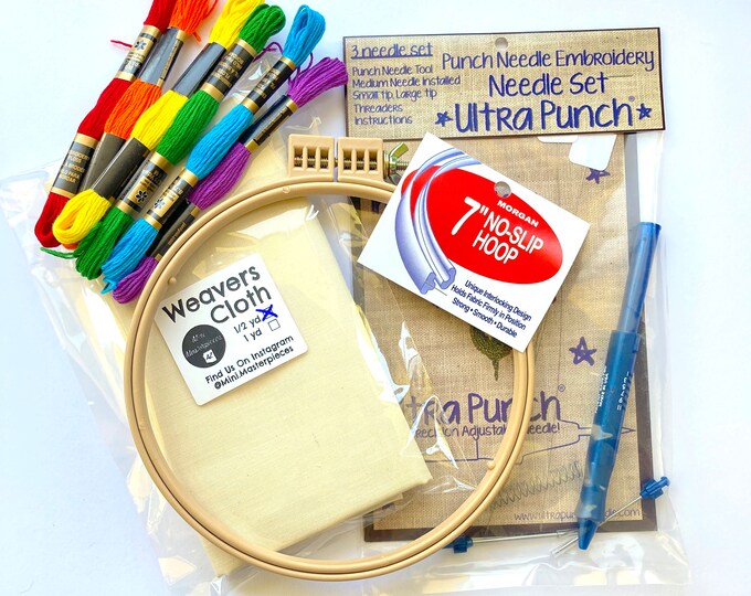 Complete Ultra Punch Needle Kit, Beginners Punch Needle Embroidery Kit