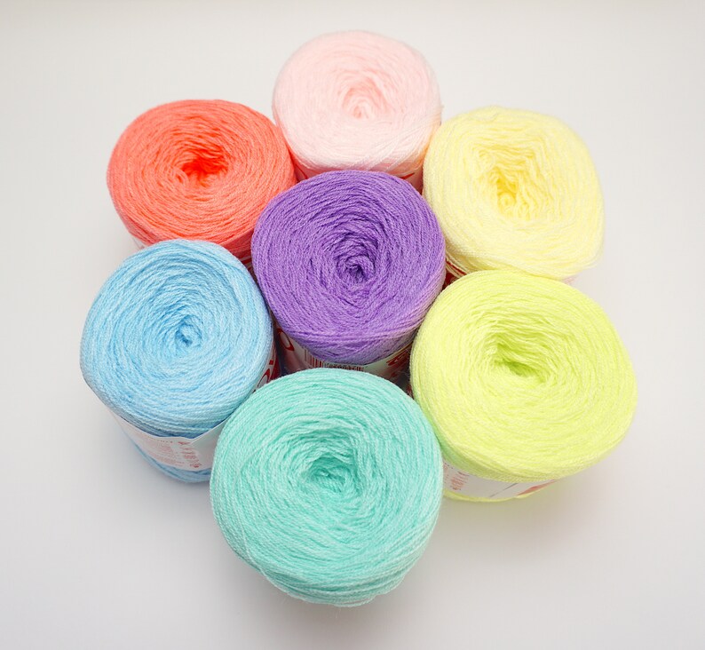 Pastel Yarn Pack Punch Needle Yarn Pack Omega Cryl Acrylic Etsy