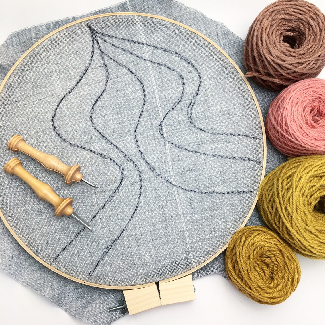 Punch Needle Wall Art Fiber Wall Art Fiber Home Decor Wool Etsy