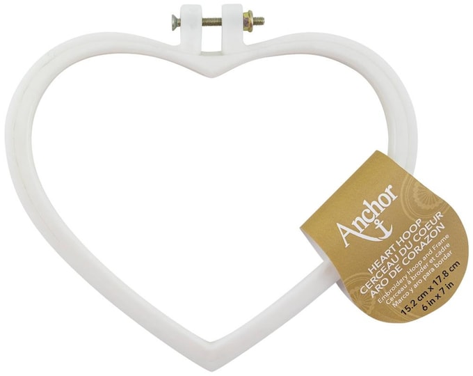 Heart Embroidery Hoop, Anchor Embroidery Hoop, White Embroidery Hoop