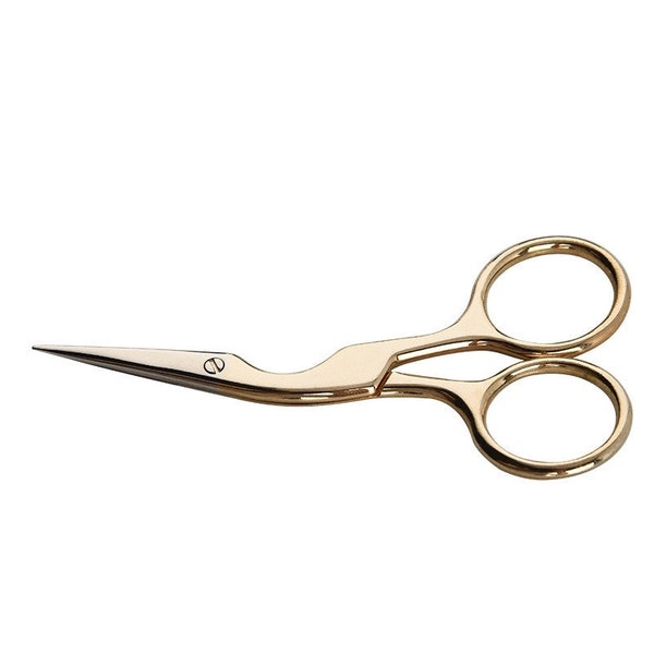 Modern Gold Stork Scissors for Embroidery, Cross Stitch, Rug Hooking, Punch Needle, Craft Scissors, Sewing Scissors, Unique Scissors
