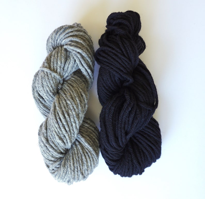 4 Ply Rug Wool Yarn Black, Rug Punch Needle Yarn, Rug Yarn, Hand Dyed Yarn, Dyed Rug Wool, 4 Ply Wool Yarn, Extra Bulky Yarn image 4