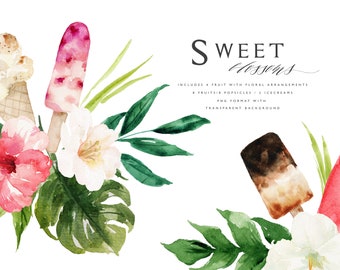 Sweet Blossoms/Small Set//Individual PNG files/Hand Painted