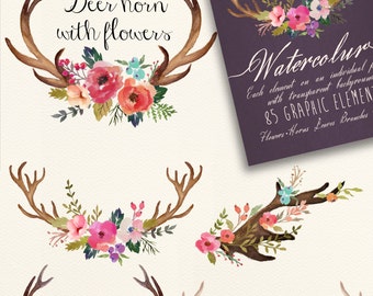 Watercolor flowers DIY pack Vol.3/Large Set