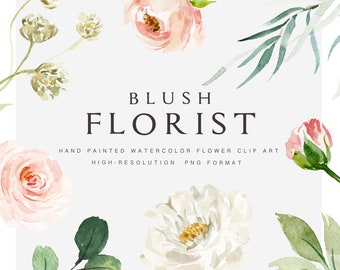 Blush florist graphic elements/Small Set/Individual PNG files/Hand Painted/wedding