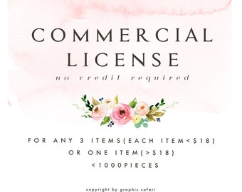 Commercial License for 3 items(Small Sets)/1 item(Large Set)/<1000 pcs