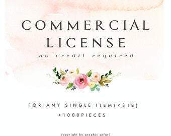 Commercial License for Single Item(Small Set)/<1000 pcs