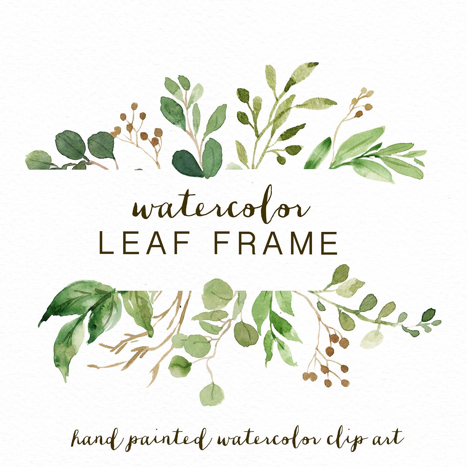 Watercolor Leaf Frame/leaves/wedding Invitation/small - Etsy Hong Kong