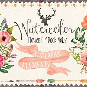 Watercolor flower DIY pack Vol.2/Large Set
