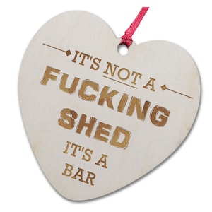 Rude Bar Sign: Engraved Birch Wood Drinking Plaque
