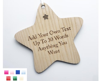 Personalised Shabby Wooden Star Sign Custom Bespoke Made Wall Door Hanging Plaque 4MM