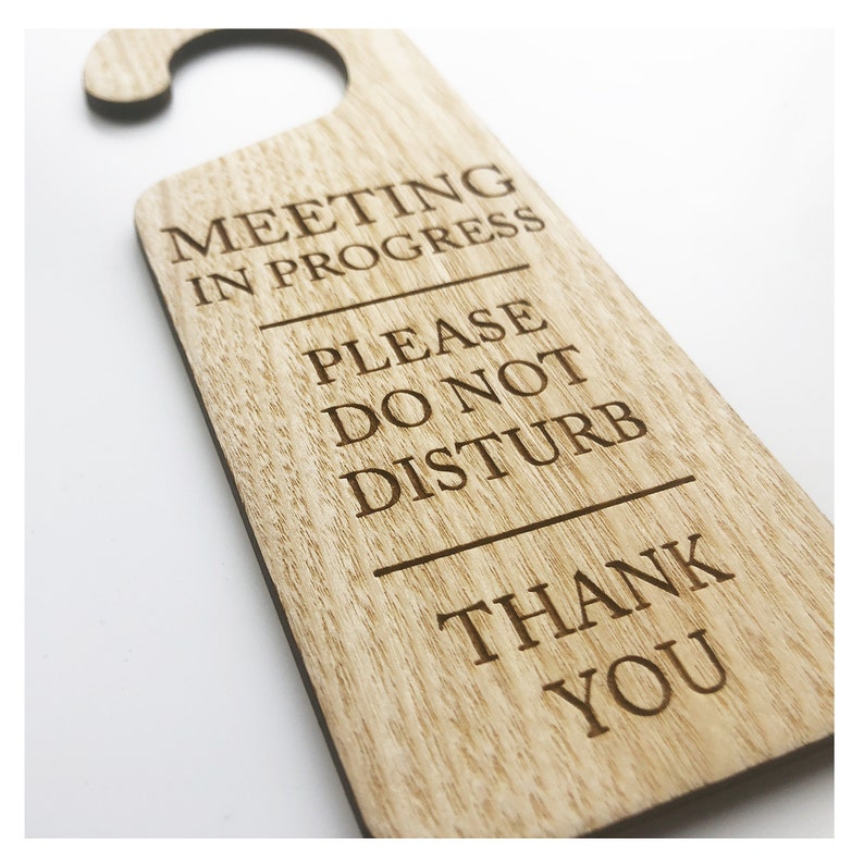 Meeting in Progress Do Not Disturb Wooden Hanging Door Knob Sign Office ...