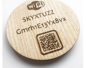 Engraved Wooden Wifi Password Magnet: Home Internet Sign