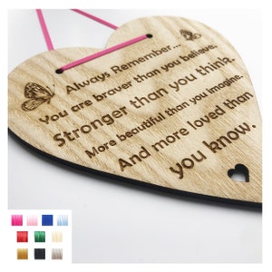 Inspirational Wooden Heart Plaque: Engraved Friendship Gift