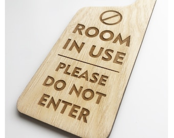 Room In Use Please Do Not Enter Door Sign Wooden Hanging Door Knob Sign Office Home