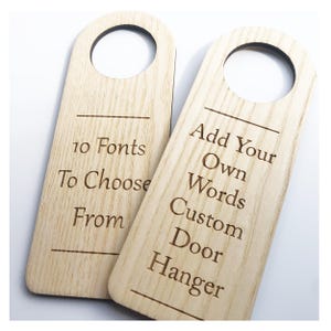 Custom Ash Wood Door Knob Sign: Laser Engraved, Personalized