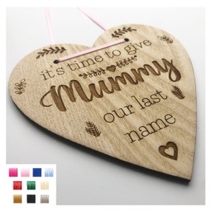 Engraved Wood Wedding Sign: &quot;It&#39;s Time To Give Mummy Our Last Name&quot;