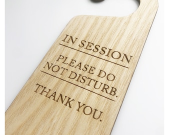 In Session Do Not Disturb Wooden Hanging Door Knob Sign Office Home