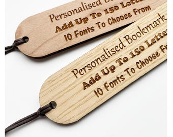 Personalised Wooden Bookmark Laser Engraved