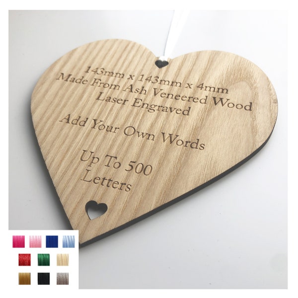 Congratulations Thank You Well Done Gift Personalised Shabby Wooden Heart Sign Custom Bespoke Made Wall Door Hanging Plaque