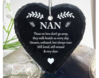 Those We Love: Personalised Slate Heart Grave Marker - Any Name