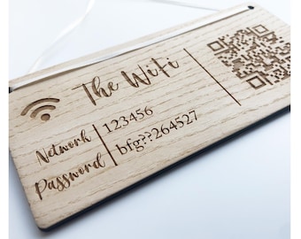 Wifi Password Details Sign With 3D Barcode House Warming Gift Home Internet Sign