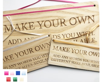 Personalised Shabby Wooden Rectangle Sign Custom Bespoke Made Wall Door Hanging Plaque 4MM