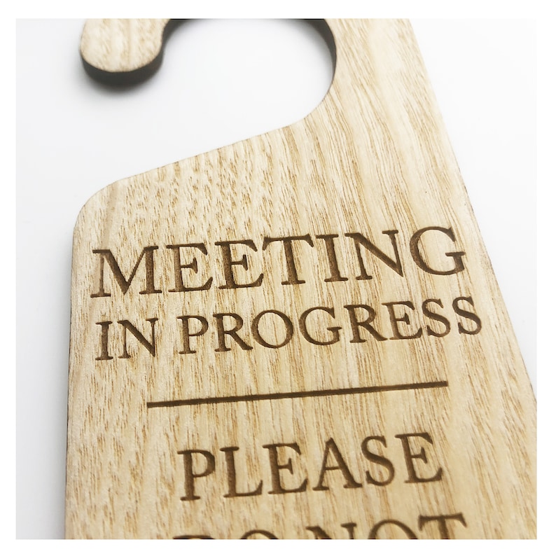 Meeting in Progress Do Not Disturb Wooden Hanging Door Knob Sign Office ...