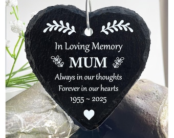 In Loving Memory: Personalised Slate Heart Grave Marker - Any Name