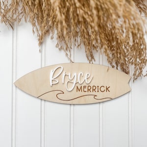 Mini Surfboard Name Sign; Surfboard Announcement Photo Prop