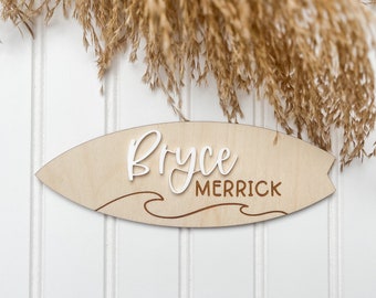 Mini Surfboard Name Sign; Surfboard Announcement Photo Prop