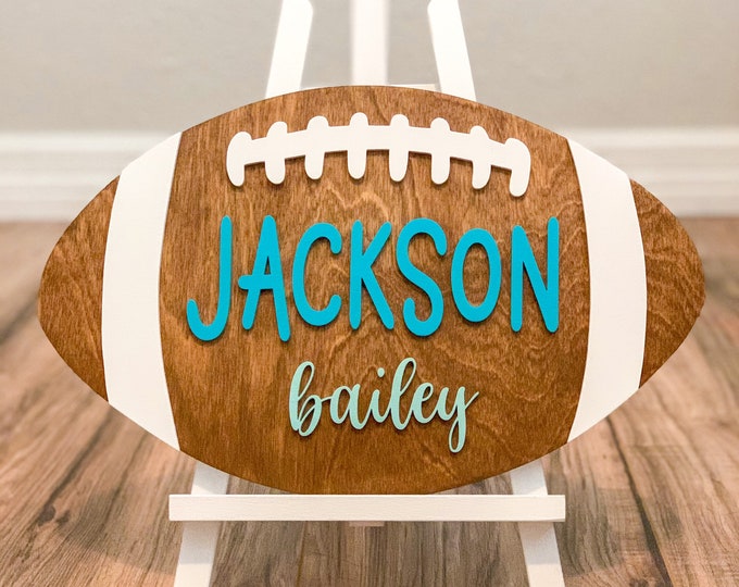 Football Name Sign Football Room Decor Custom Football Name Sign - Etsy