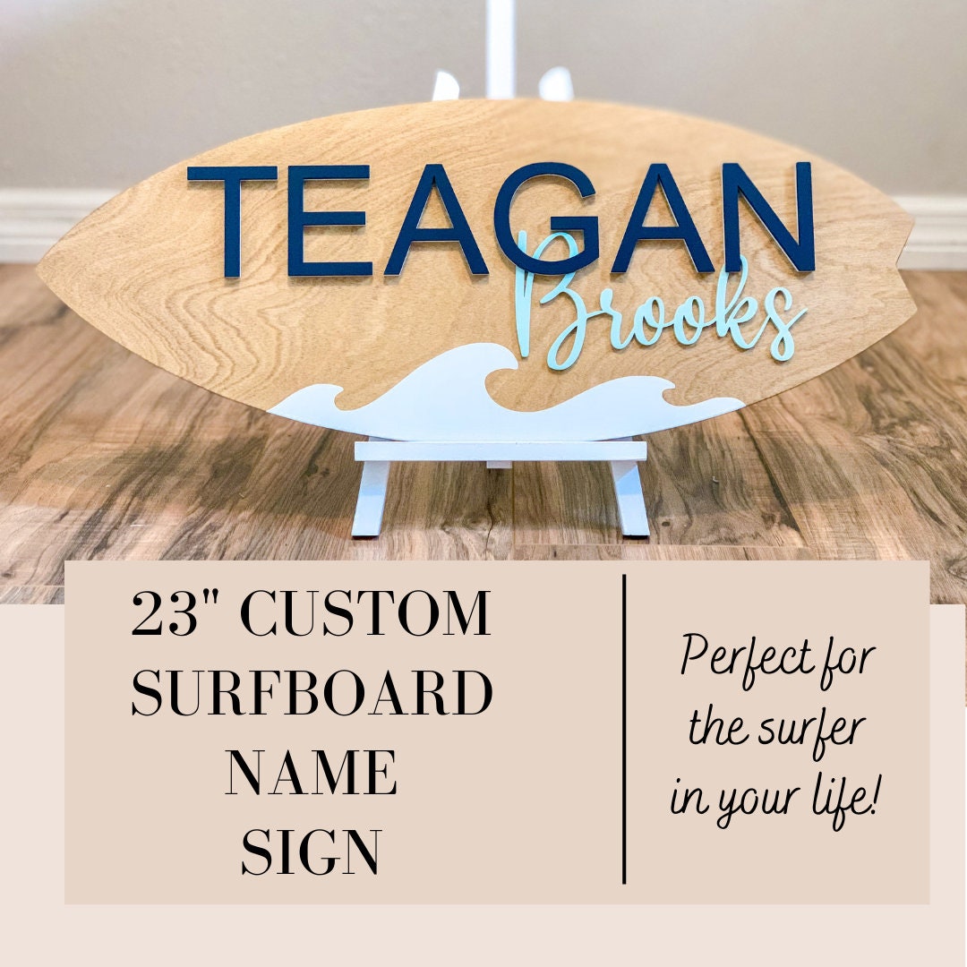 23 Surfboard Name Sign Surfboard Wall Decor Surfboard Wall Art