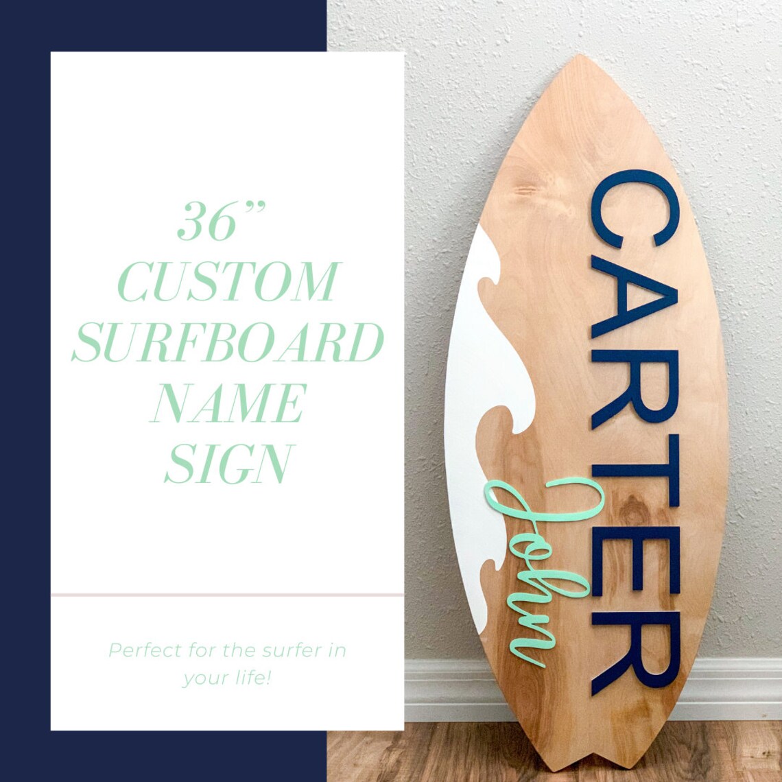 35 Surfboard Name Sign Surfboard Wall Decor Surfboard Etsy