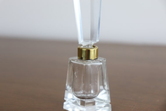 Vintage Clear Cut Glass Perfume Bottle - image 3