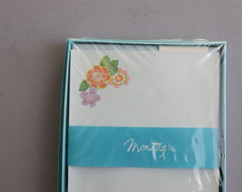 Vintage  Blue Sprinkling of Posies Stationary with Envelops - Unopened Boxed Set - 24 Sheets/12 Envelopes