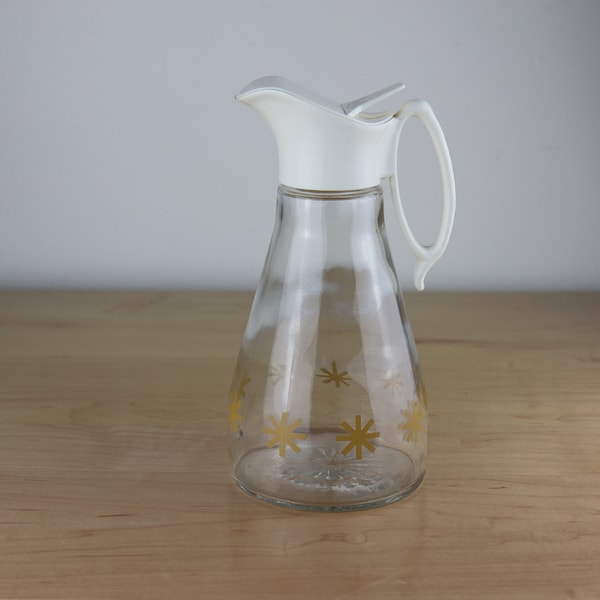 Vintage Brown Daisy Syrup Dispenser
