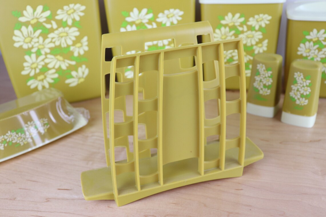 Vintage Mustard Yellow Canisters 4 Salt and Pepper Napkin Etsy