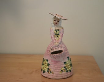 Vintage Lady Belle Flower Basket Vase