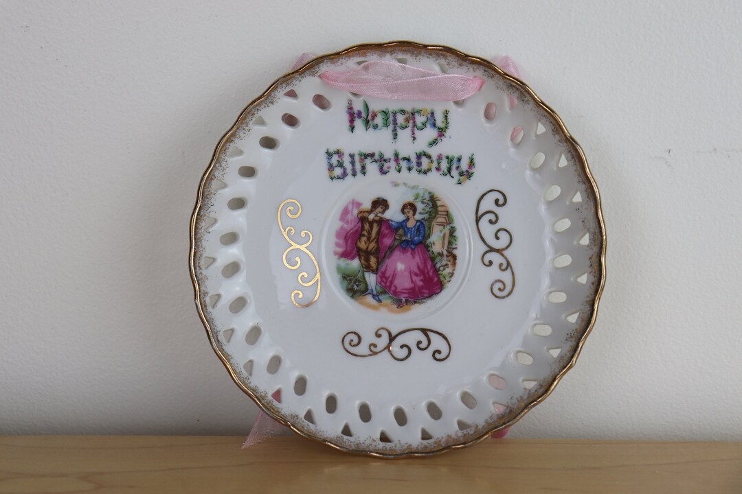 Vintage Happy Birthday China Plate / Decorative Plate Etsy