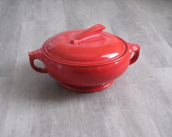 Dansk Kobenstyle Red Enamel Mid Century Fondue Pot (c.1960s