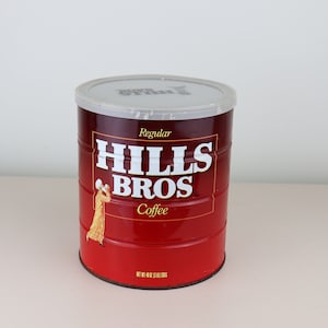 Vintage Metal Hills Bros Coffee Can - 48 Oz - Etsy