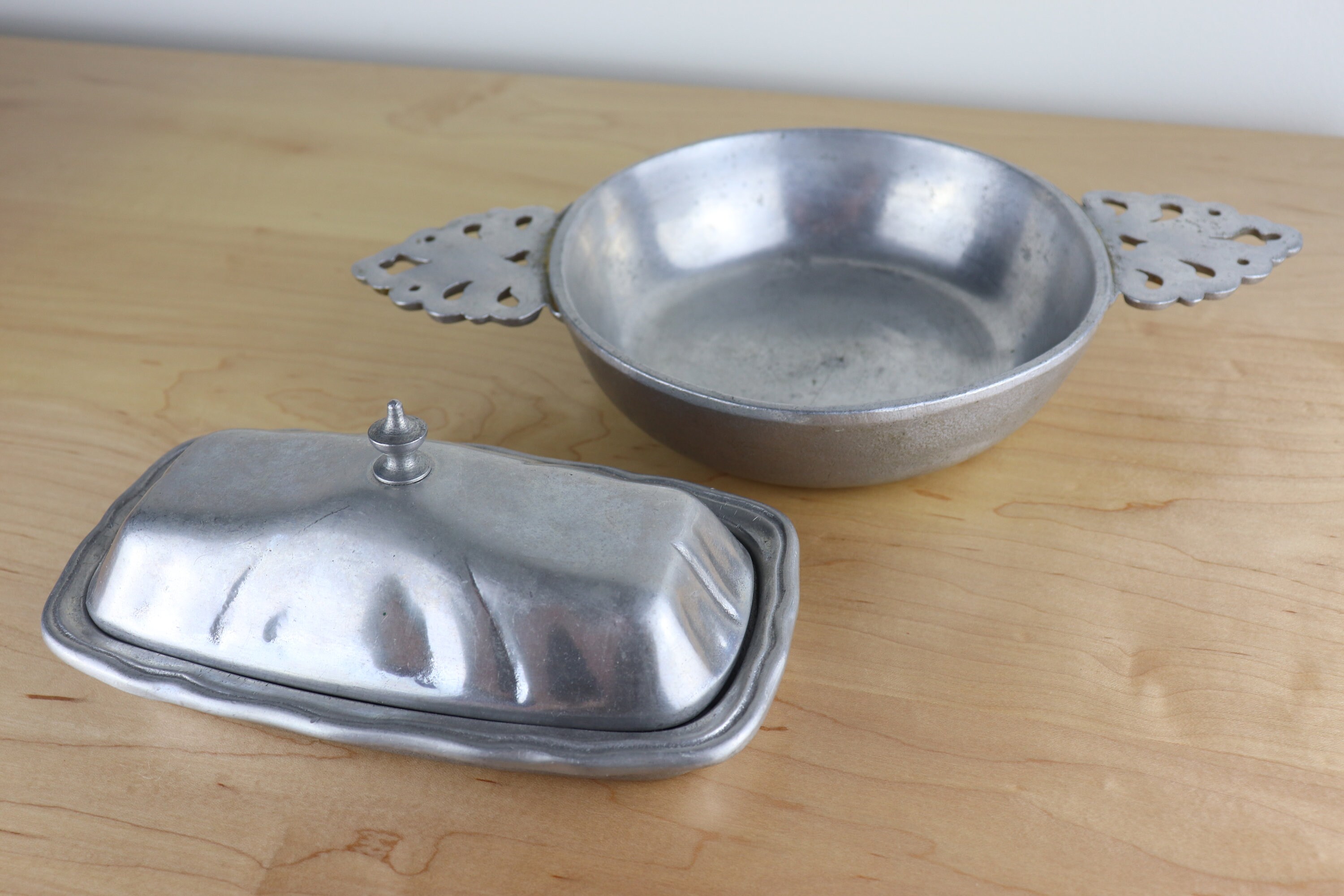 Pewter Butter Dish Etsy