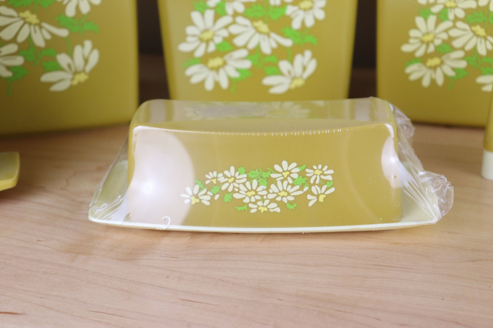 Vintage Mustard Yellow Canisters 4 Salt and Pepper Napkin Etsy