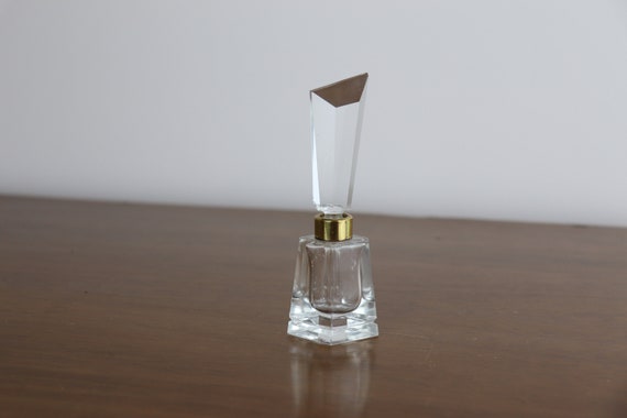 Vintage Clear Cut Glass Perfume Bottle - image 2