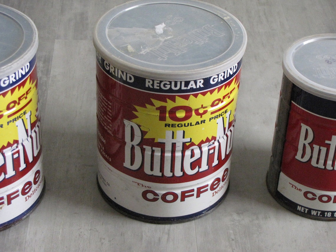 YOUR CHOICE Vintage Metal Coffee Can Butternut Coffee Etsy