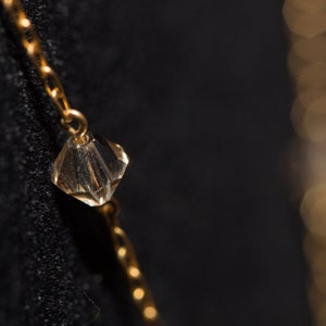 Golden shadow crystal cluster drop necklace image 4